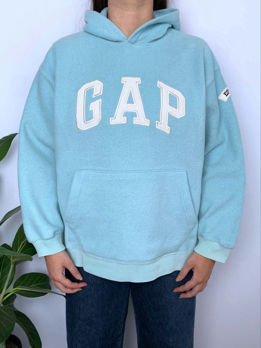 VINTAGE GAP SPELLOUT FLEECE HOODIE - 8