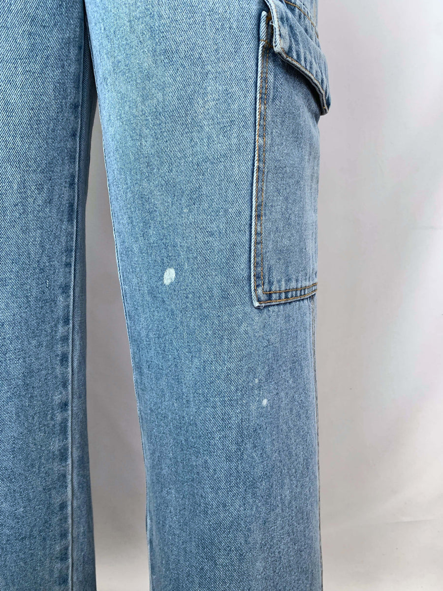 VINTAGE MECCA LIGHT WASH CARGO JEANS - W29/30