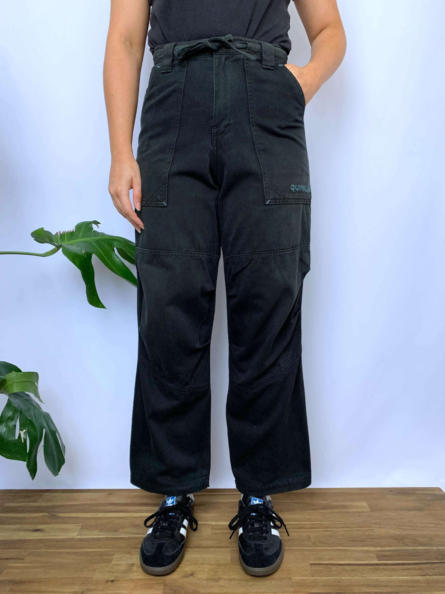 90S QUIKSILVER EMBROIDERED DOUBLE-KNEE PANTS - W27