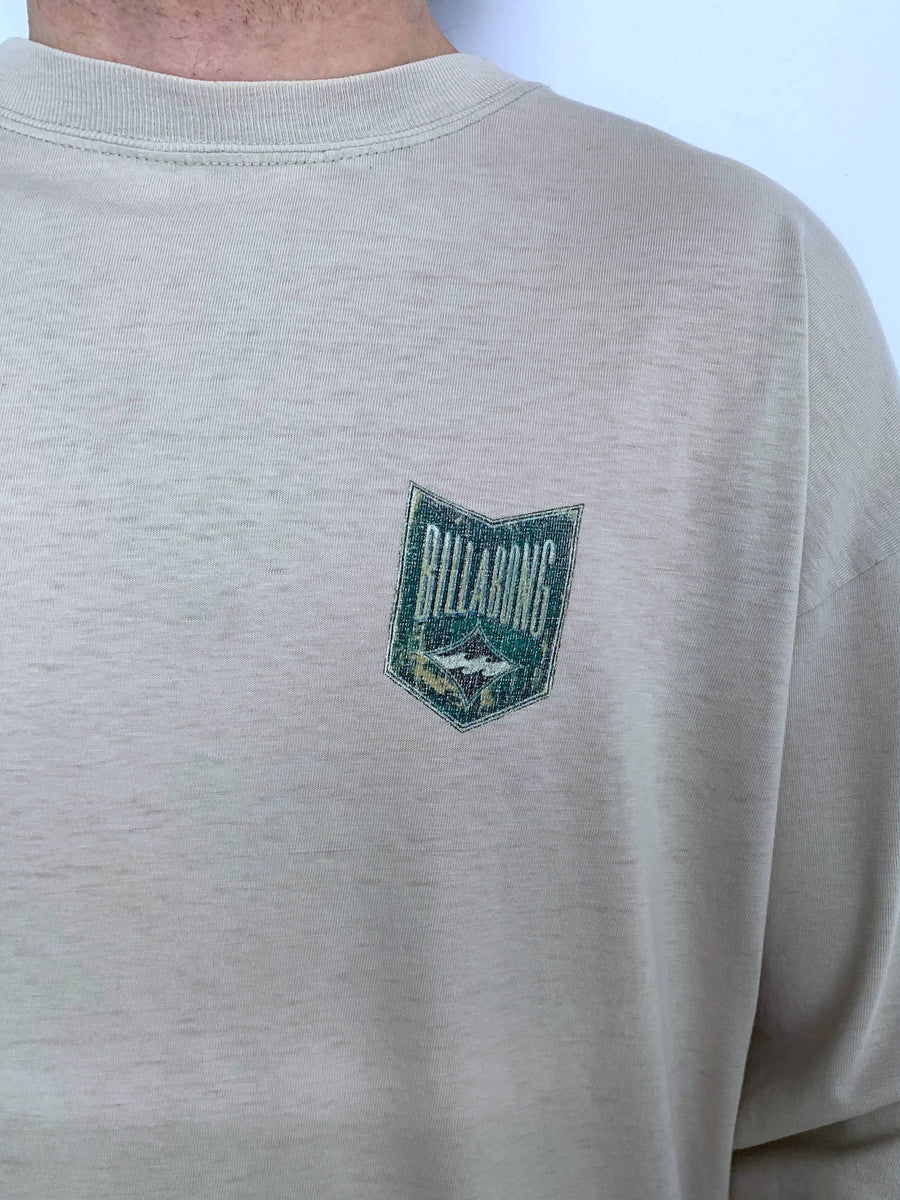 90S BILLABONG HUGE GRAPHIC LONG SLEEVE TEE - L