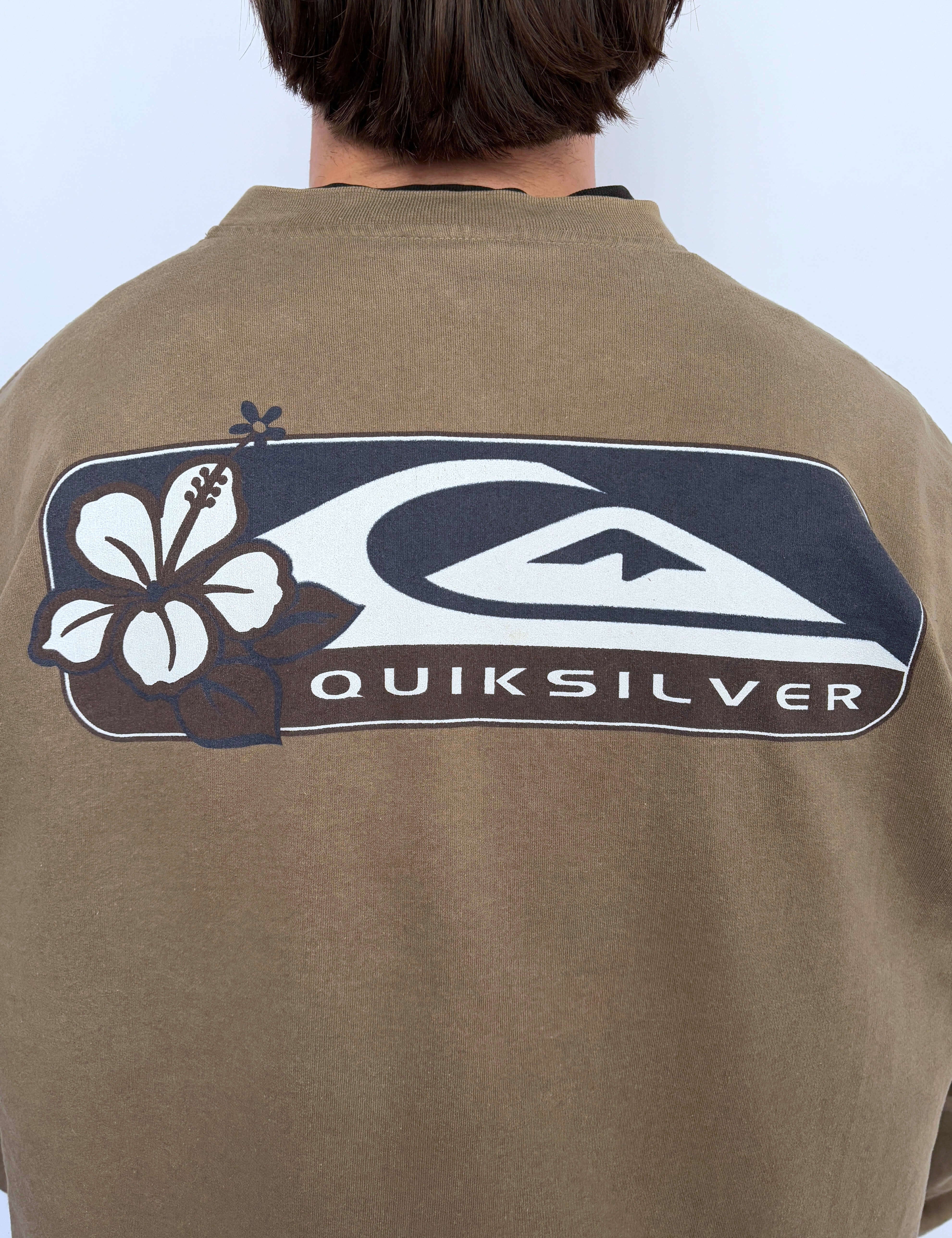 VINTAGE QUIKSILVER HIBISCUS LOGO CREWNECK - L