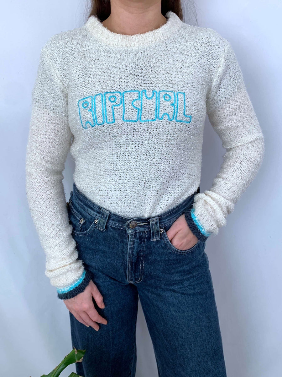 VINTAGE RIP CURL SPELLOUT CHUNKY KNIT - 8