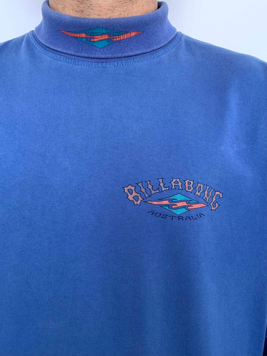 RARE 90S BILLABONG SLEEVE GRAPHIC TURTLENECK - L