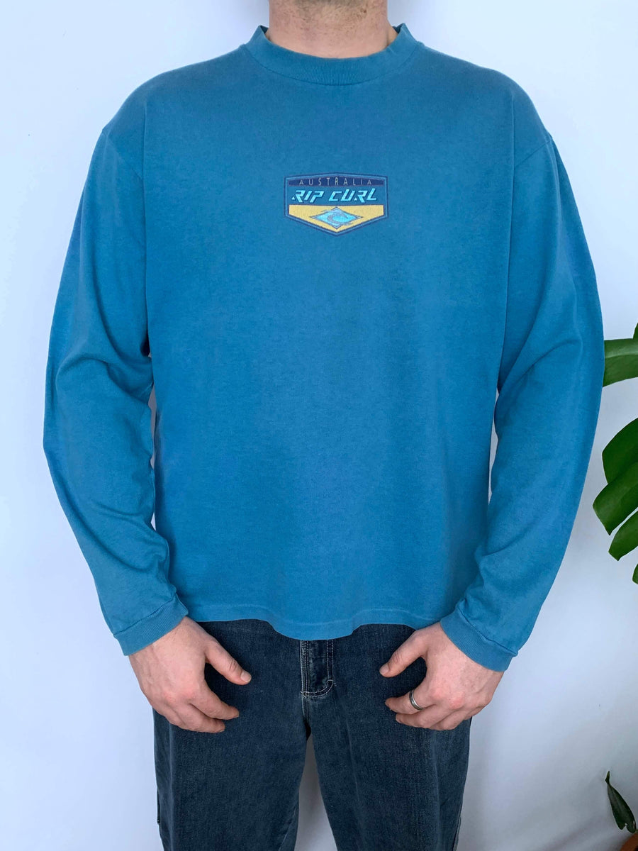 RARE 90S RIP CURL MADE IN AUS. LONG SLEEVE TEE - M/L