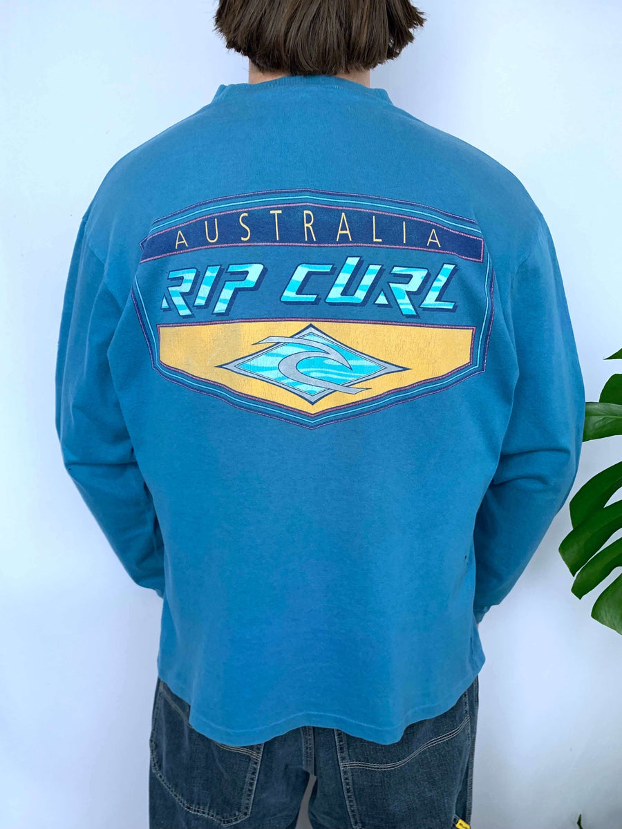 RARE 90S RIP CURL MADE IN AUS. LONG SLEEVE TEE - M/L