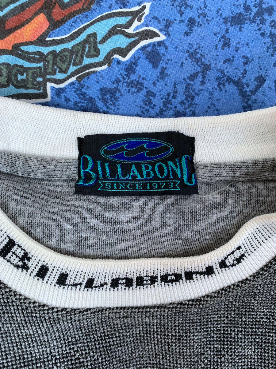 90S BILLABONG KNIT SPELLOUT COLLAR TEE - M