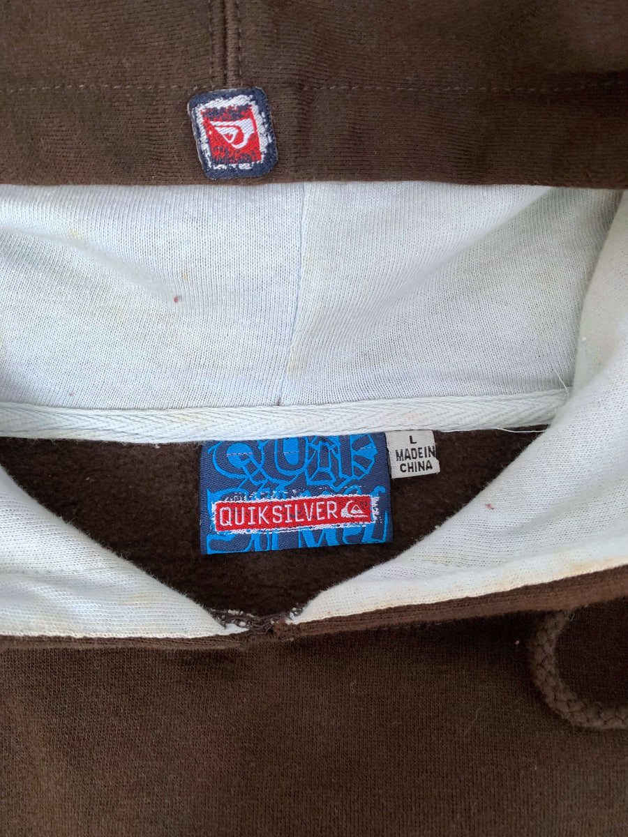 RARE VINTAGE QUIKSILVER EMBROIDERED HOODIE - L