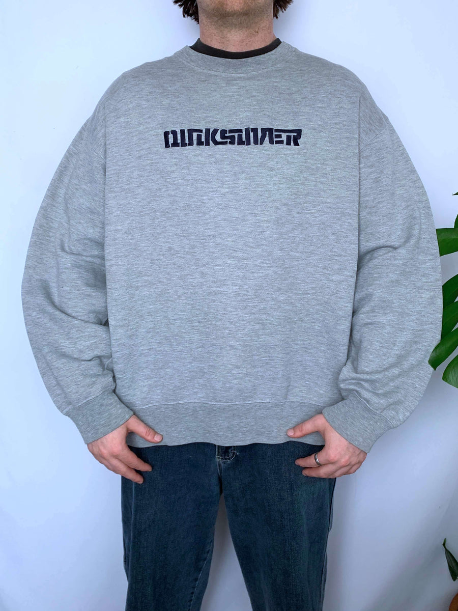 RARE VINTAGE QUIKSILVER EMBROIDERED SKATER CREWNECK - XL