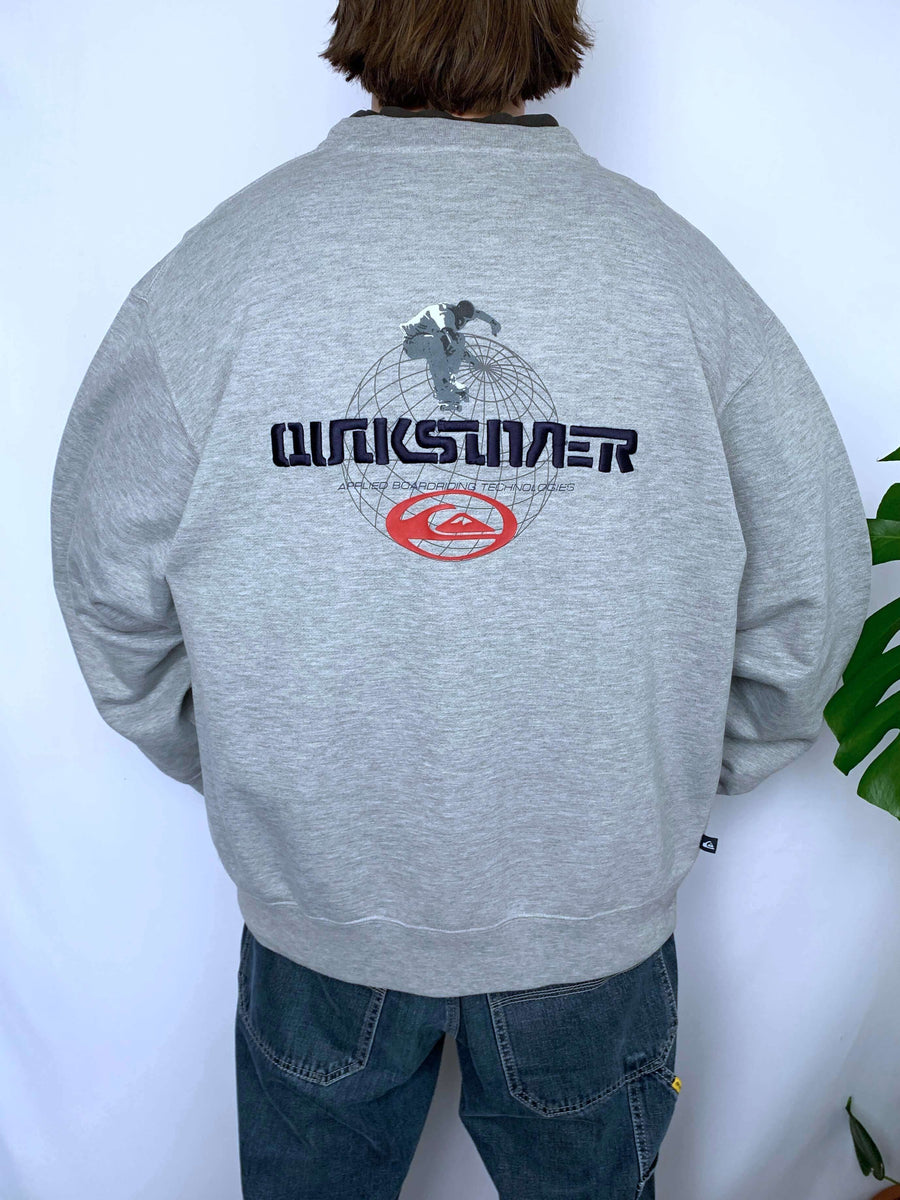 RARE VINTAGE QUIKSILVER EMBROIDERED SKATER CREWNECK - XL