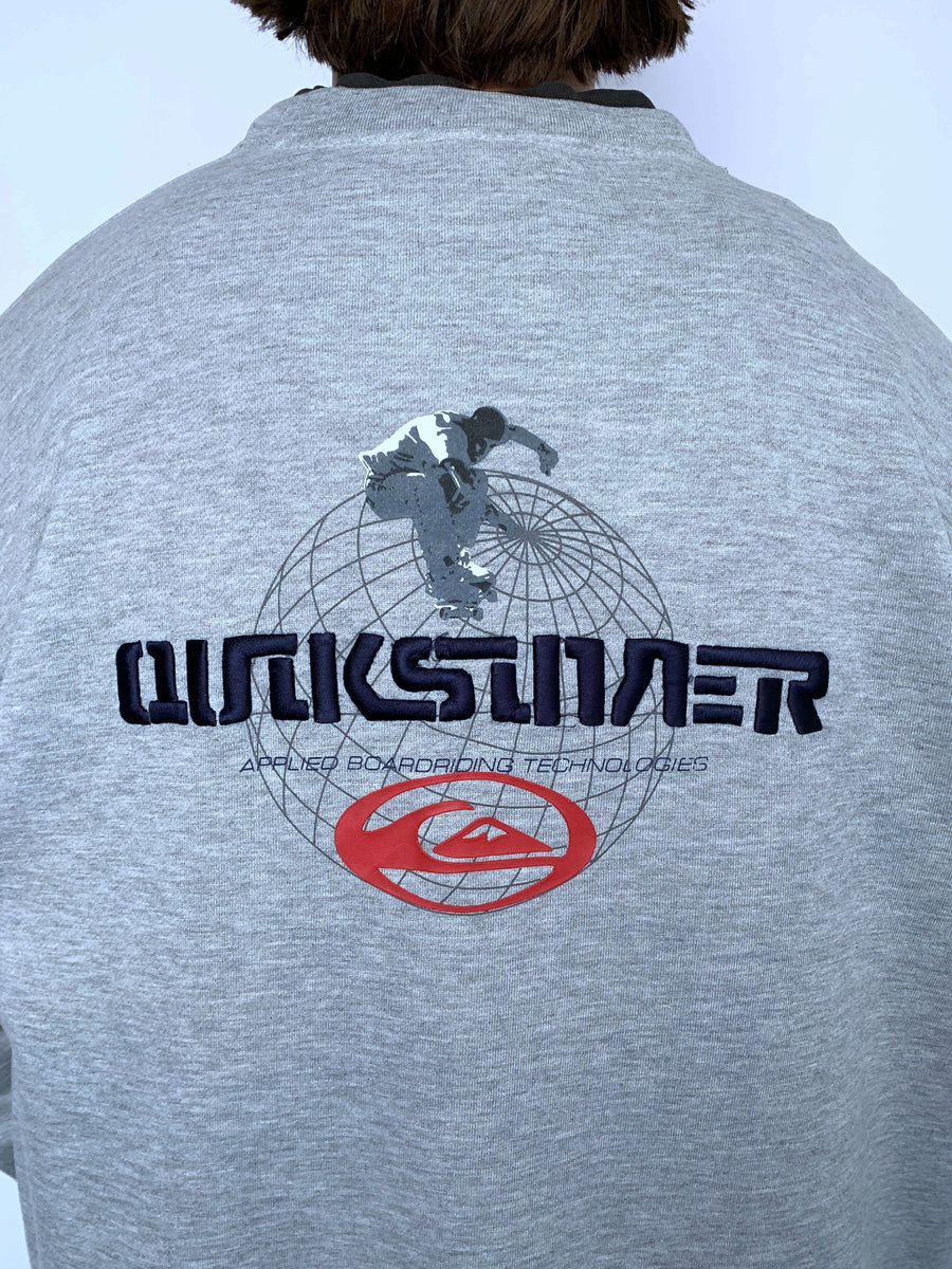 RARE VINTAGE QUIKSILVER EMBROIDERED SKATER CREWNECK - XL