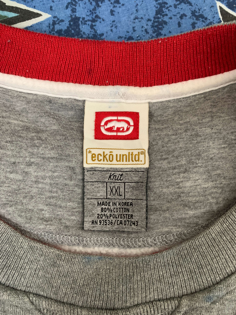 BAGGY VINTAGE ECKO SPELLOUT/LOGO CREWNECK - XXL