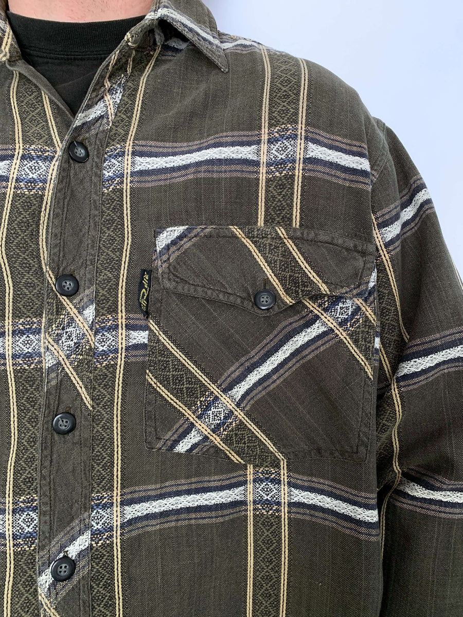 90S RIP CURL FLANNEL SHIRT - L