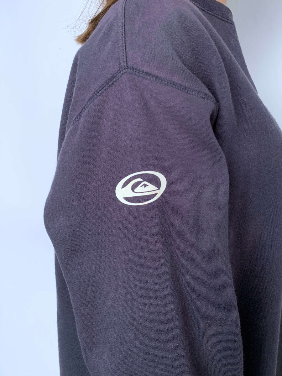 FADED VINTAGE QUIKSILVER LOGO/SPELLOUT CREWNECK - S