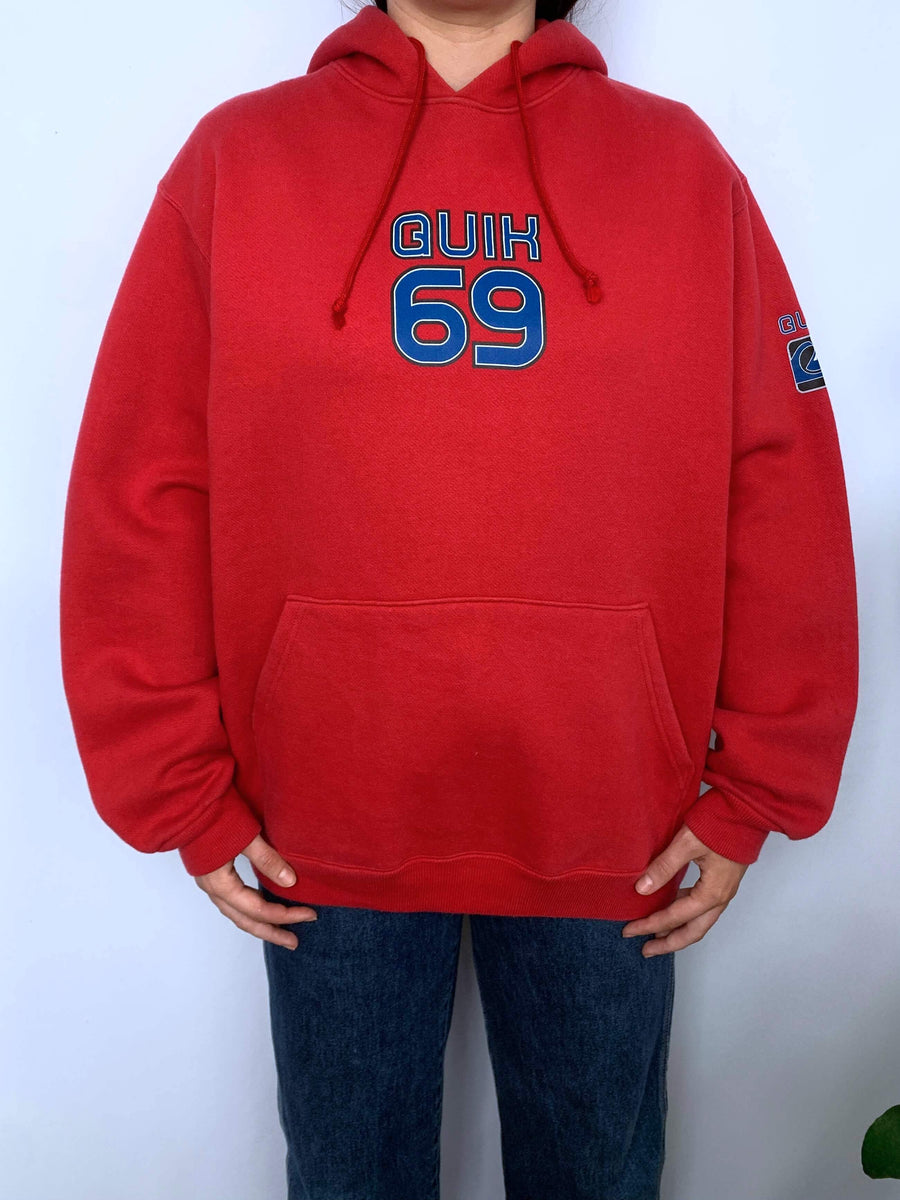 VINTAGE QUIKSILVER 'QUIK69' HOODIE - M