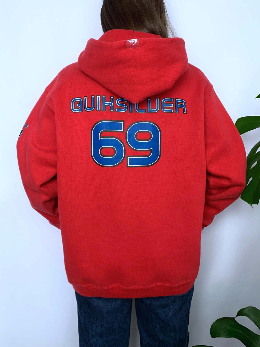 VINTAGE QUIKSILVER 'QUIK69' HOODIE - M