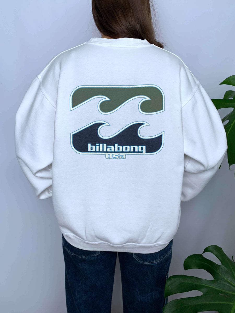 RARE 90S BILLABONG BIG LOGO CREWNECK - S