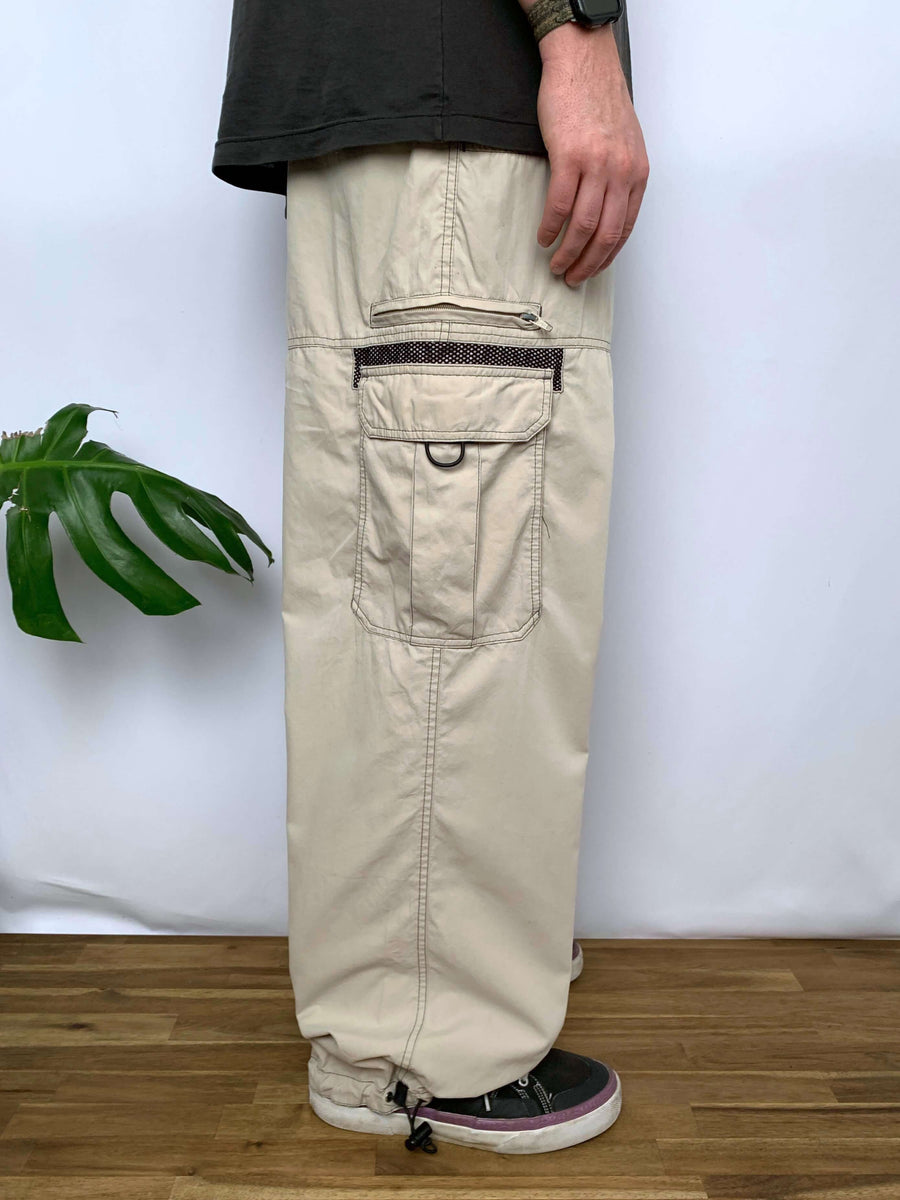 RARE VINTAGE LIGHTWEIGHT BILLABONG TOGGLE HEM CARGO PANTS - W35