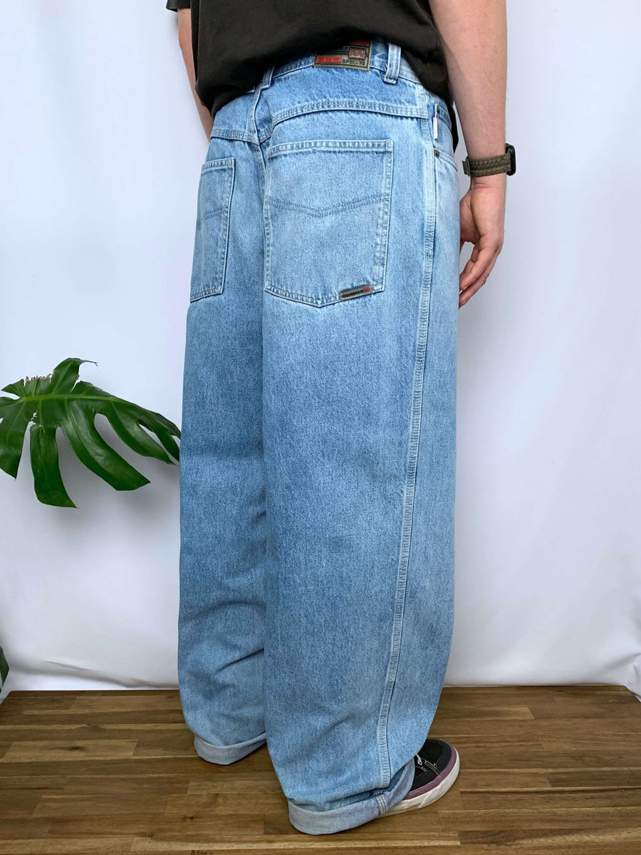 BAGGY VINTAGE BILLABONG SPEC73 LIGHTWASH JEANS - W36