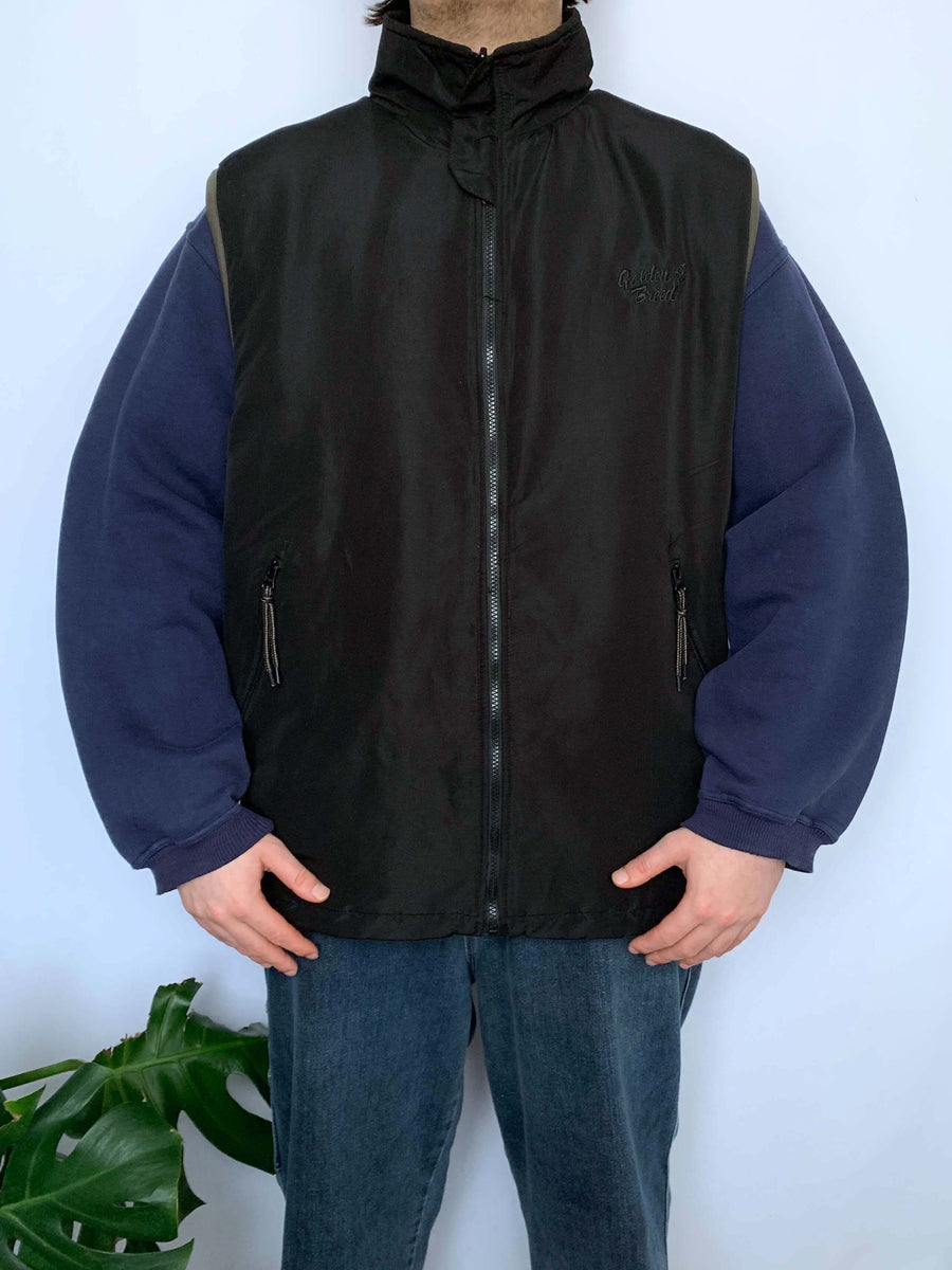 OLD SCHOOL GOLDEN BREEN REVERSIBLE FLEECE VEST - XL
