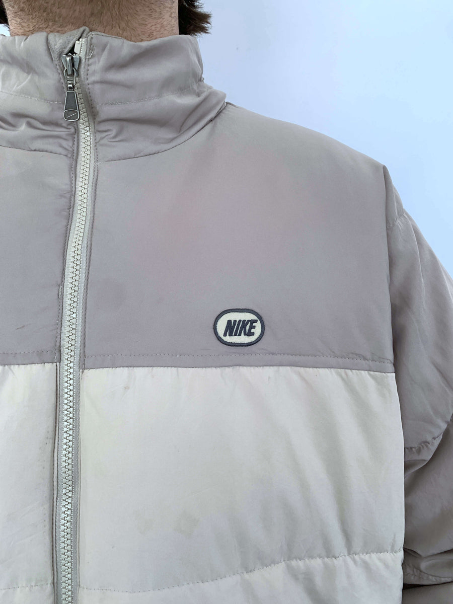 VINTAGE NIKE TWO-TONED PUFFER JACKET - L