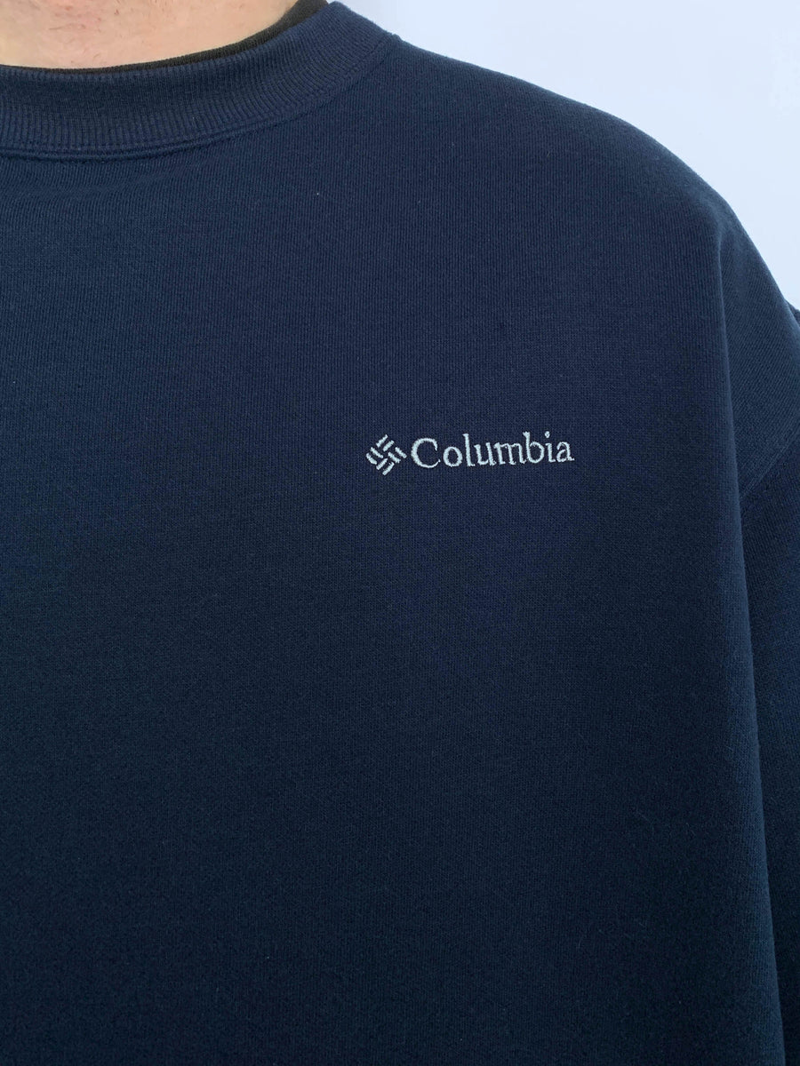 NAVY COLUMBIA EMBROIDERED CREWNECK - XL