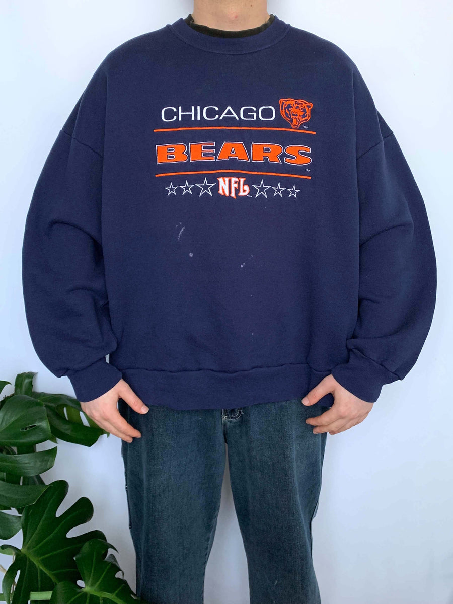 90S CHICAGO BEARS EMBROIDERED CREWNECK - XL