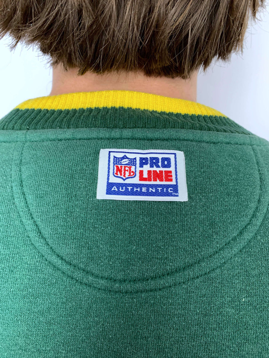 THICK VINTAGE GREENBAY PACKERS EMBROIDERED CREWNECK - L