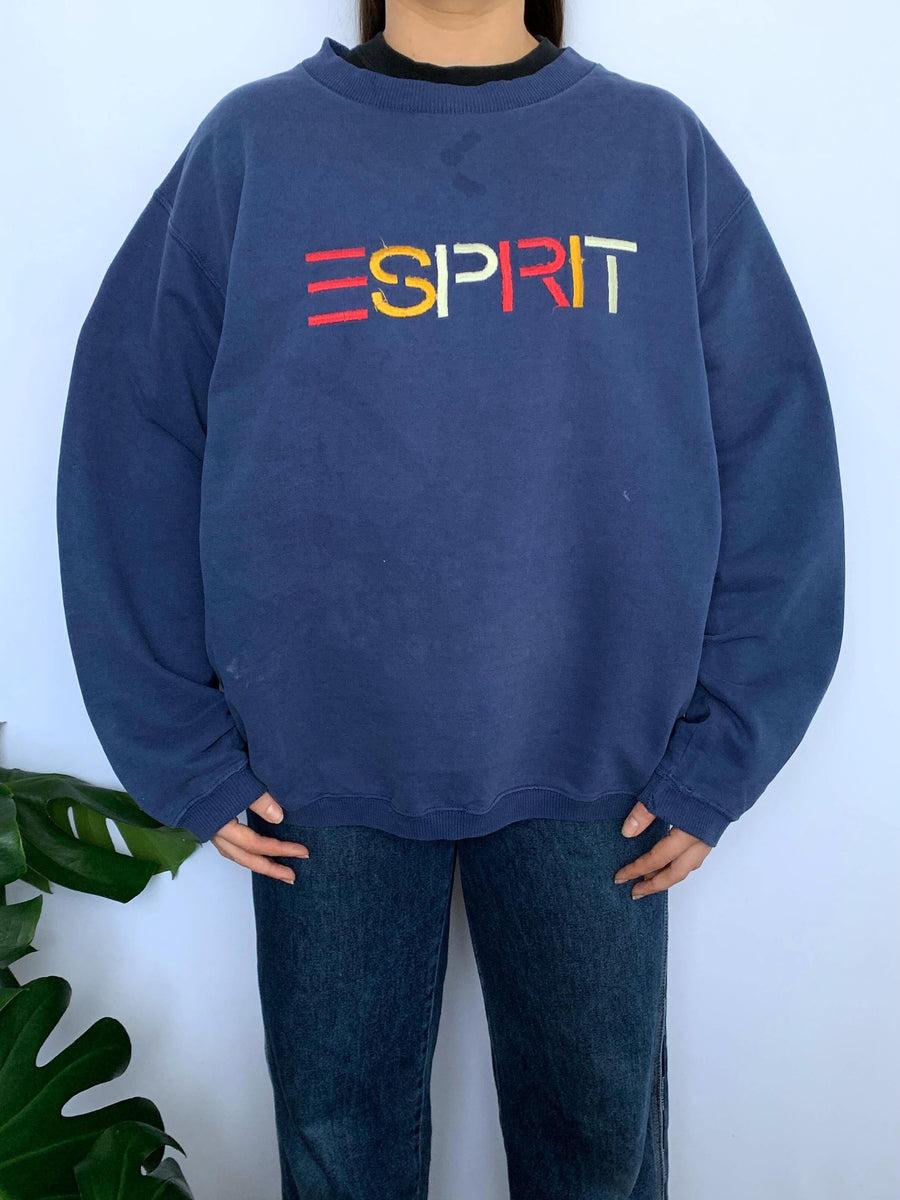 VINTAGE ESPRIT EMBROIDERED SPELLOUT CREWNECK - M/14