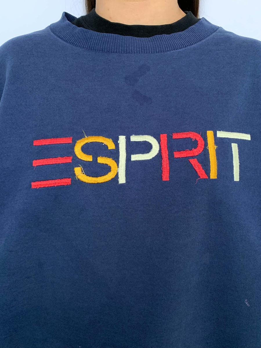 VINTAGE ESPRIT EMBROIDERED SPELLOUT CREWNECK - M/14