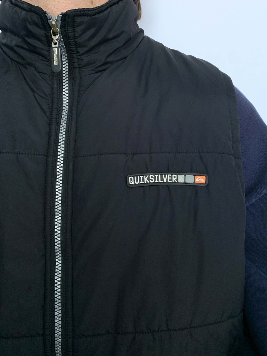 RARE VINTAGE QUIKSILVER PUFFER VEST - L