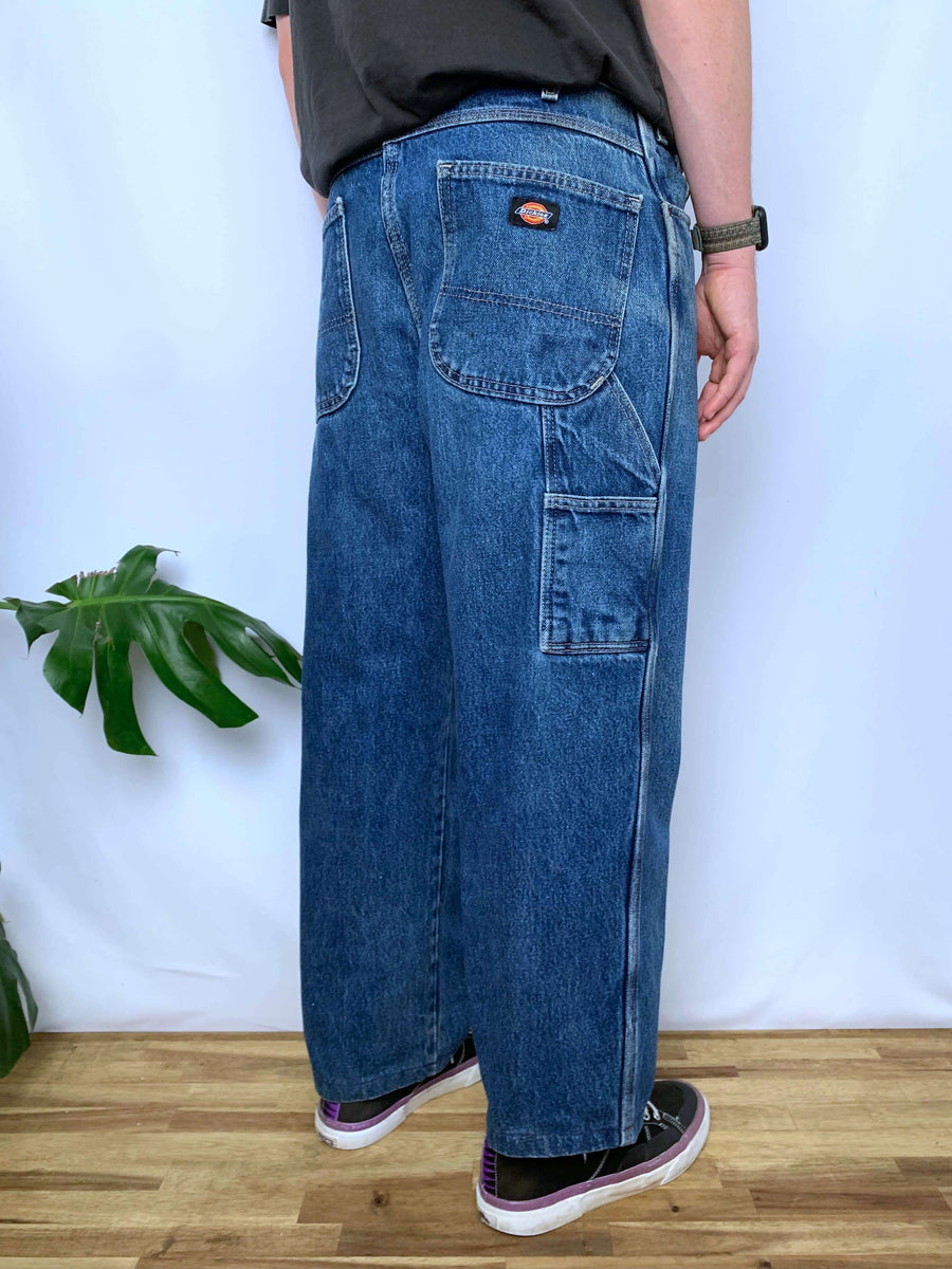 DARK WASH DICKIES CARPENTER JEANS - W34/35