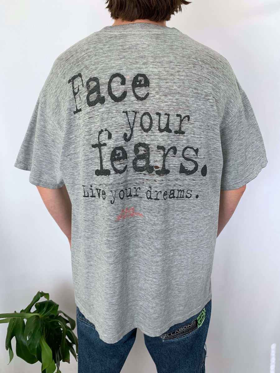THRASHED 90S NO FEAR 'FACE YOUR FEARS' TEE