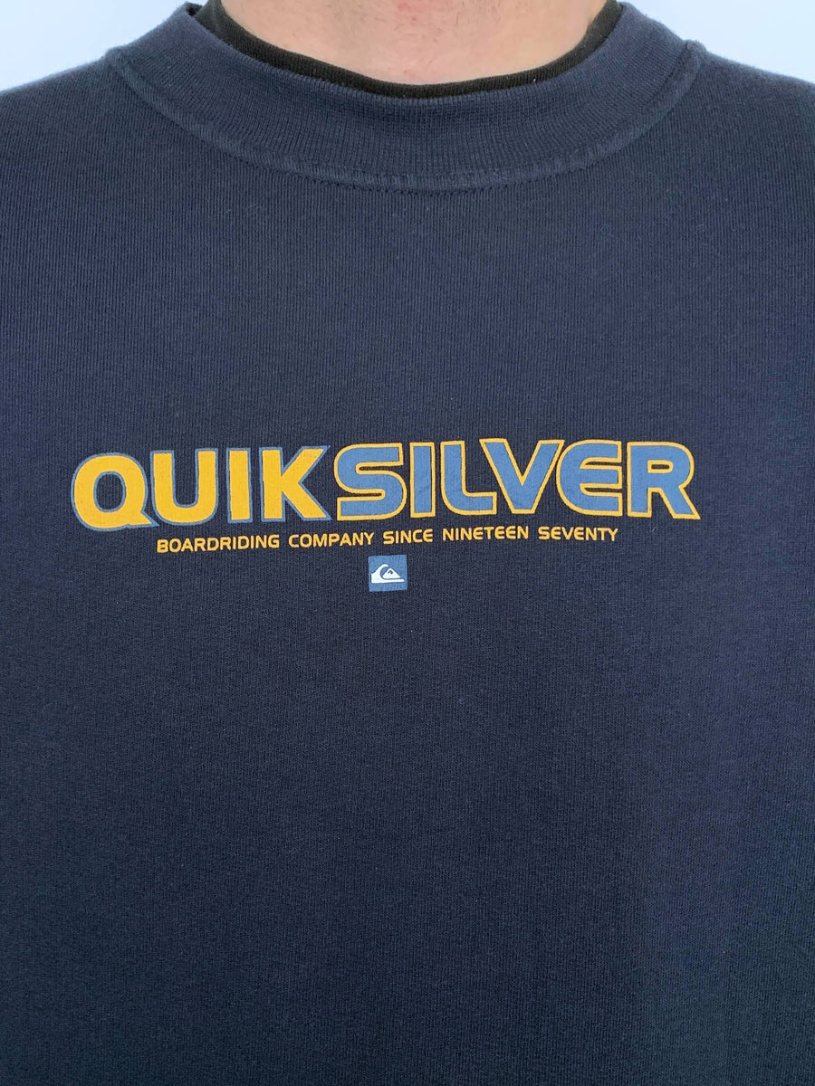 BAGGY VINTAGE QUIKSILVER SPELLOUT CREWNECK - L/XL