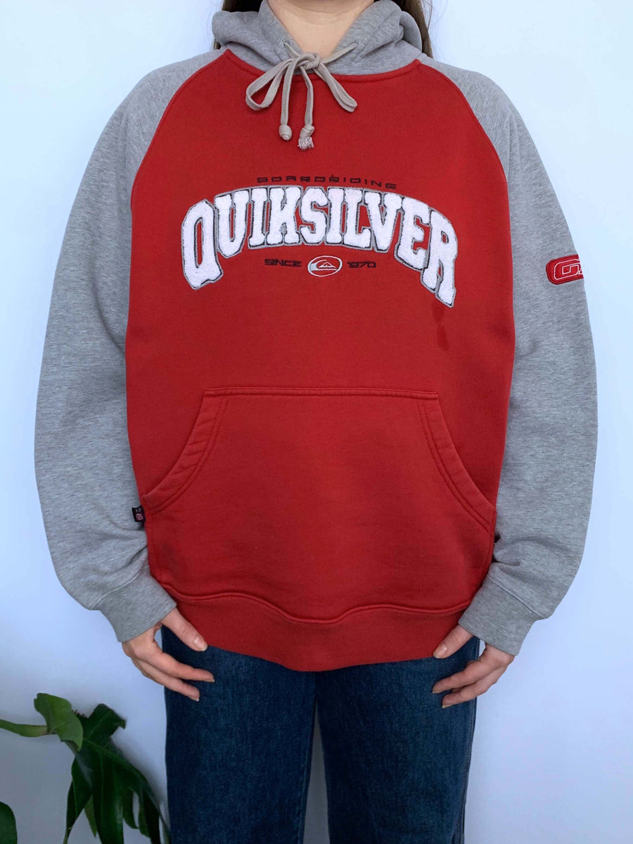 THICK VINTAGE QUIKSILVER TWO-TONE HOODIE - S/M