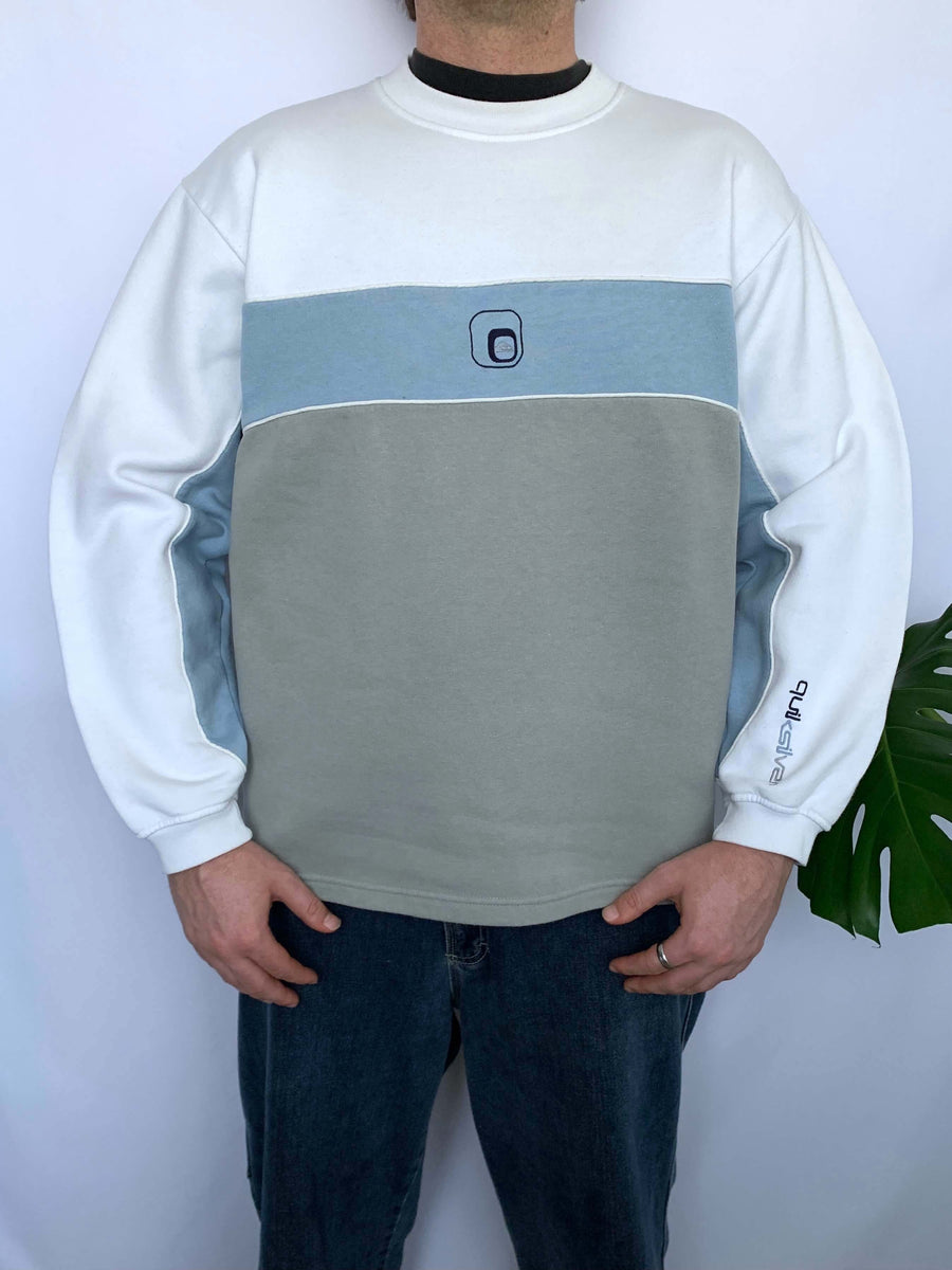 RARE 90S QUIKSILVER TRI-TONE CREWNECK - M