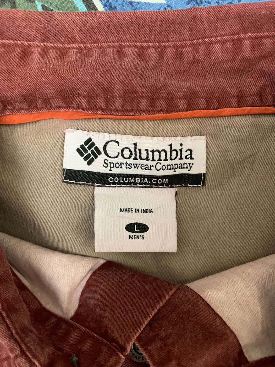 FADED RED VINTAGE COLUMBIA OVERSHIRT - L