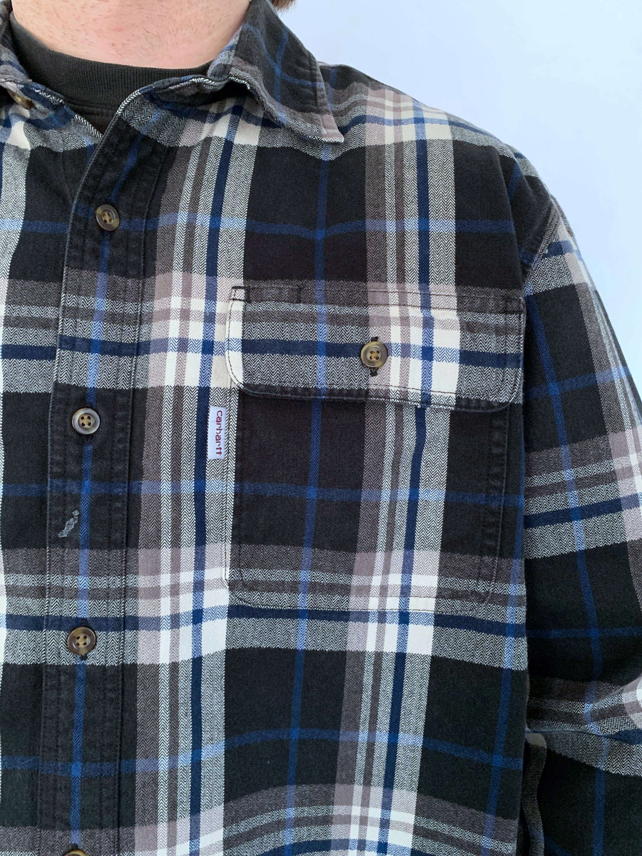 THICK CARHARTT CHECK OVERSHIRT - L