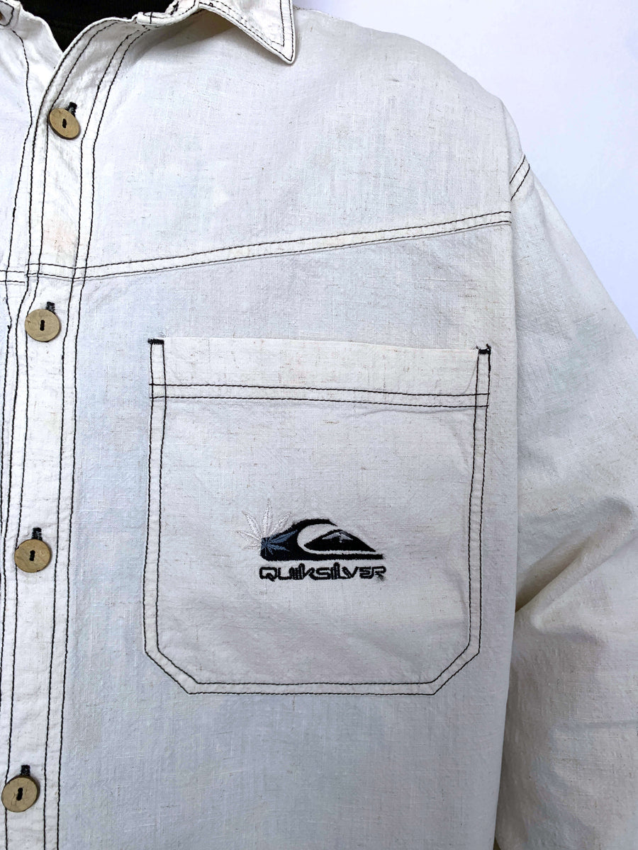 CREAM 90S QUIKSILVER HEMP OVERSHIRT - L