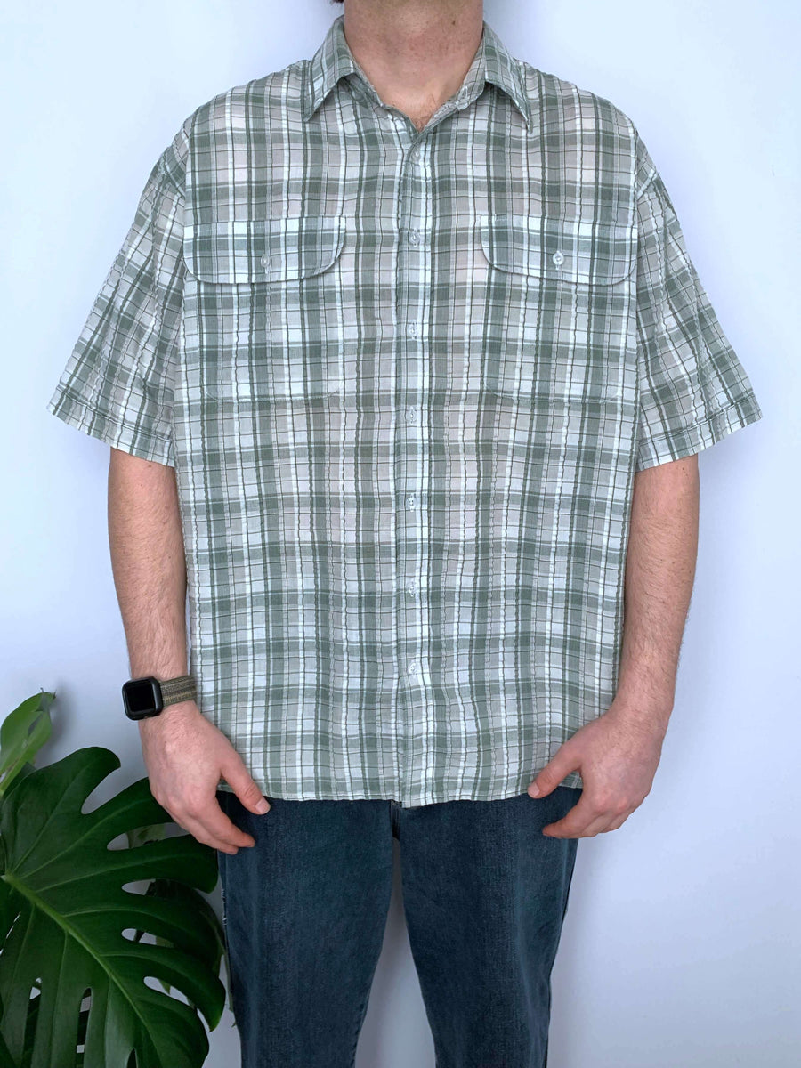 BISLEY CHECK BUTTON UP - L