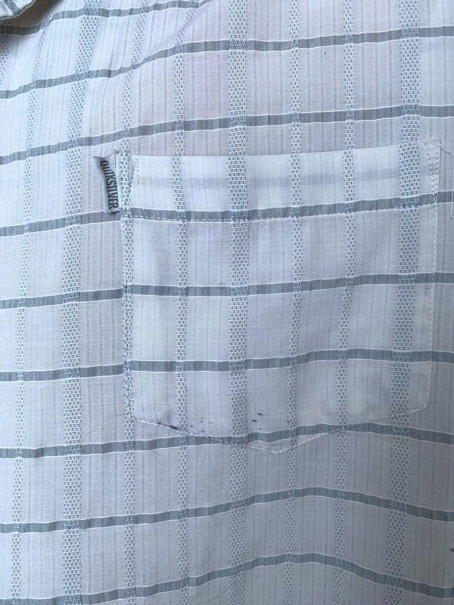 VINTAGE QUIKSILVER CHECK BUTTON UP - L