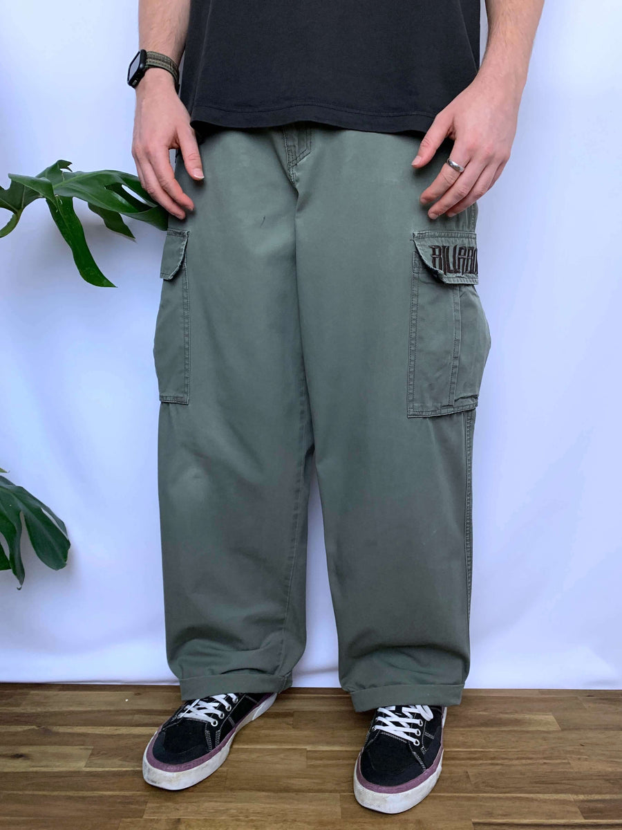 BAGGY VINTAGE BILLABONG EMBROIDERED CARGO PANTS - W34