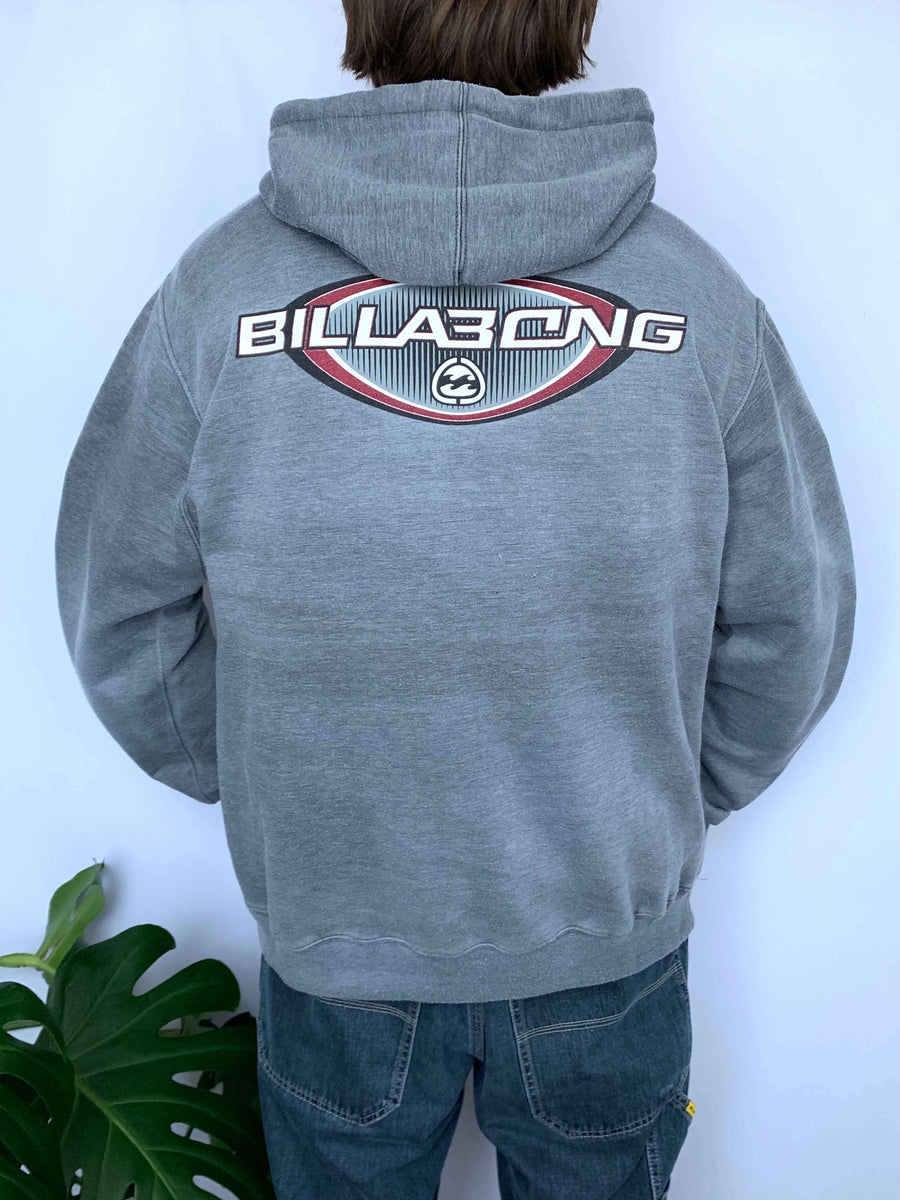 FADED VINTAGE BILLABONG SPELLOUT GRAPHIC HOODIE* - L