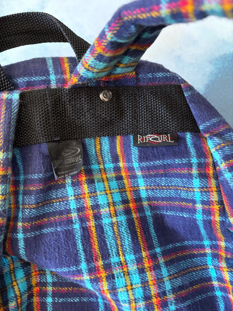 RARE 90S RIP CURL FLANNEL BACKPACK