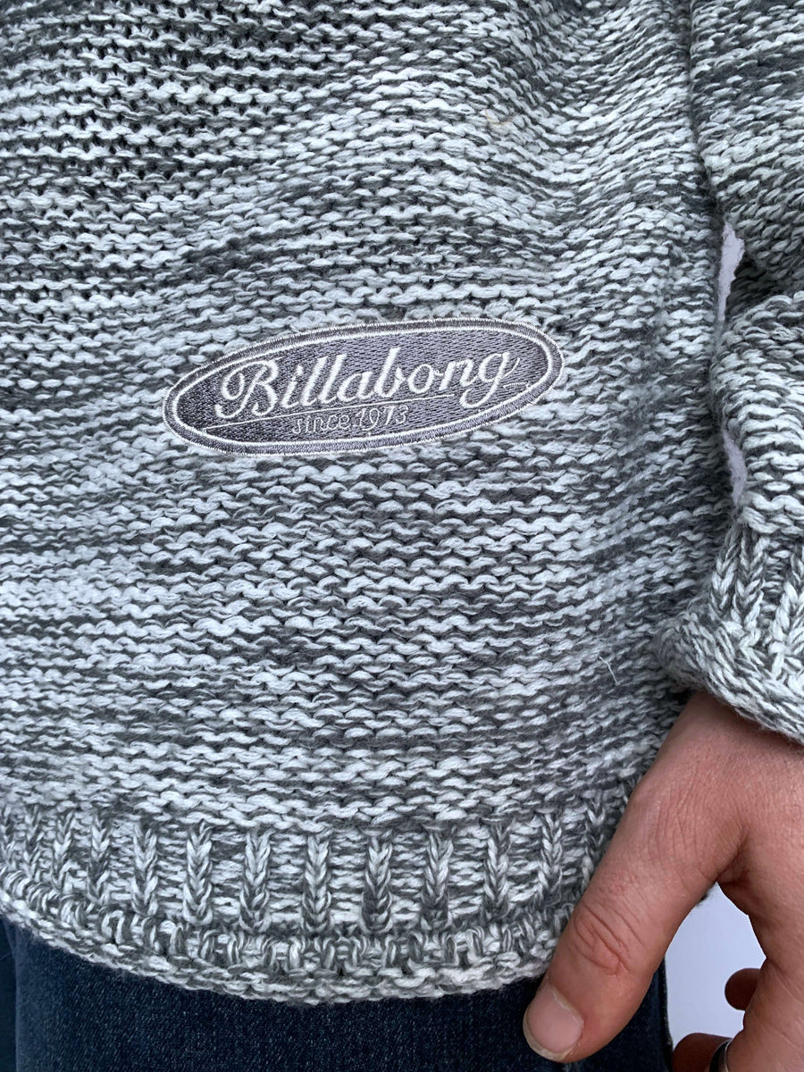 90S BILLABONG KNIT QTR ZIP JUMPER - L