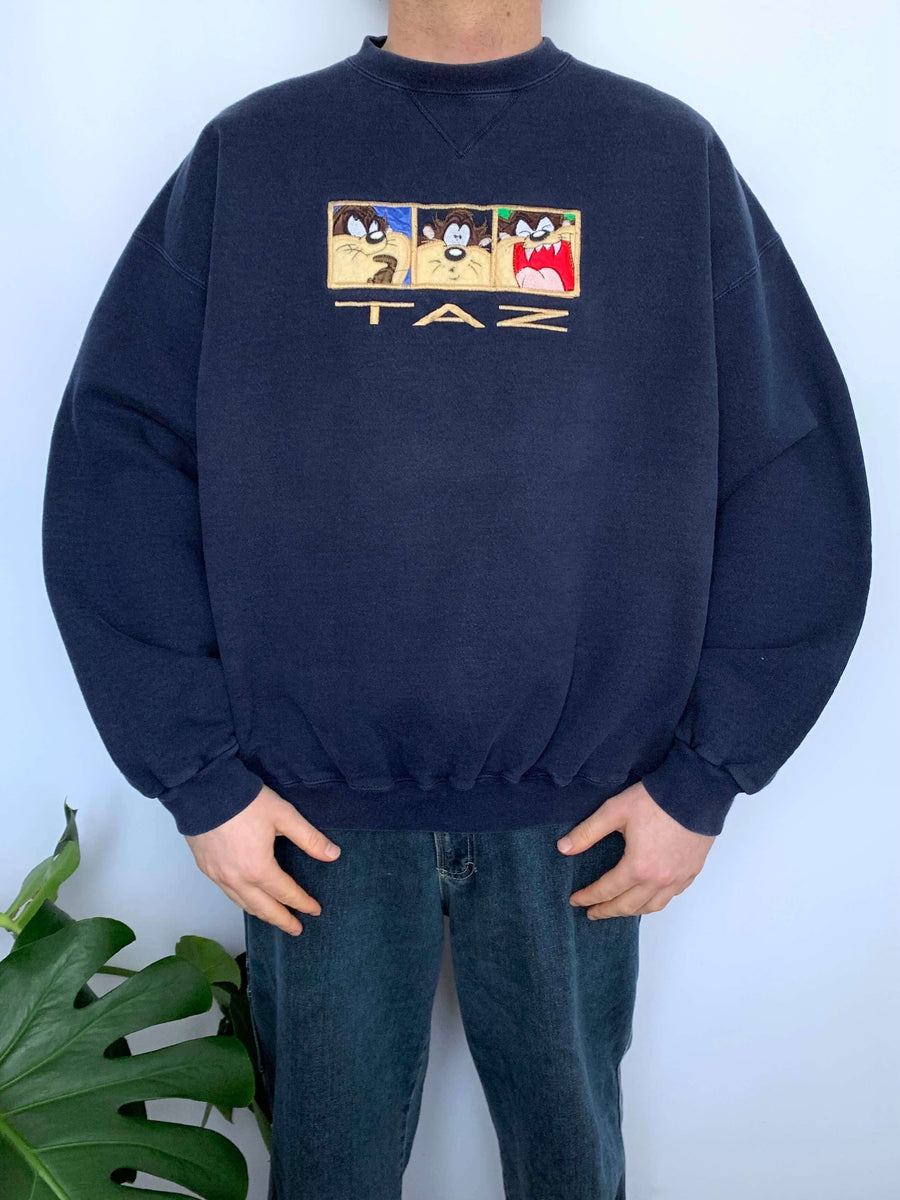 VINTAGE TAZ EMBROIDERED CREWNECK - L/XL