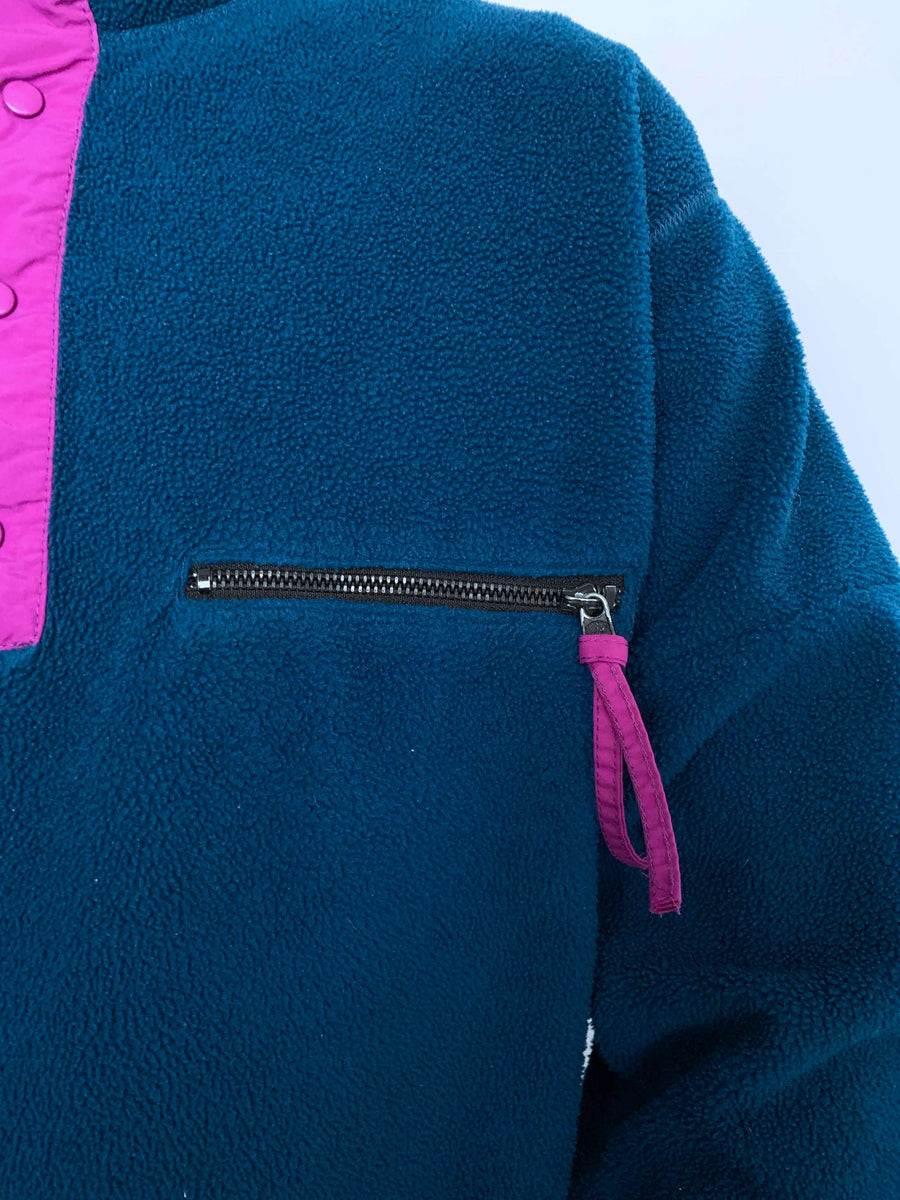 VINTAGE COLUMBIA SNAP BUTTON FLEECE - M