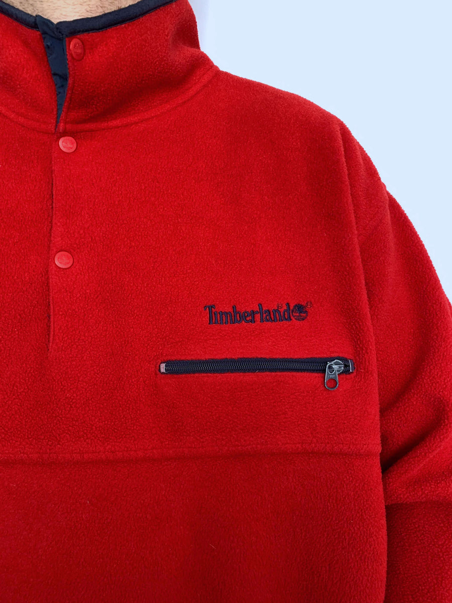 VINTAGE TIMBERLAND SNAP BUTTON FLEECE - L