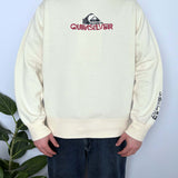 VINTAGE QUIKSILVER BIG SPELLOUT/LOGO CREWNECK - L