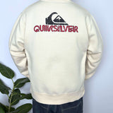 VINTAGE QUIKSILVER BIG SPELLOUT/LOGO CREWNECK - L