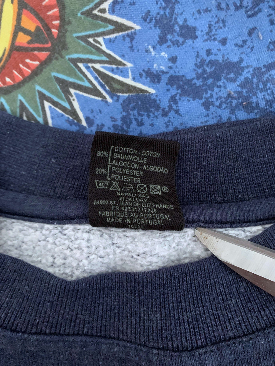 VINTAGE QUIKSILVER HIBISCUS SPELLOUT/LOGO CREWNECK - L